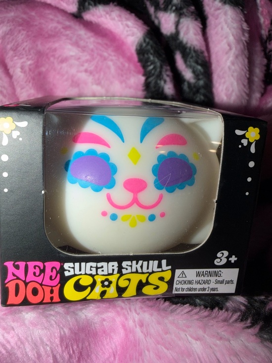 Schylling Other - SUPER RARE NWT NeeDoh Sugar Skull Cats - White Cat w/Purple, Pink, Blue & Yellow